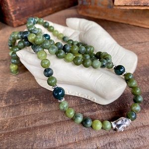 ✨JADE STONE BEAD MALA NECKLACE WRAP BRACELET